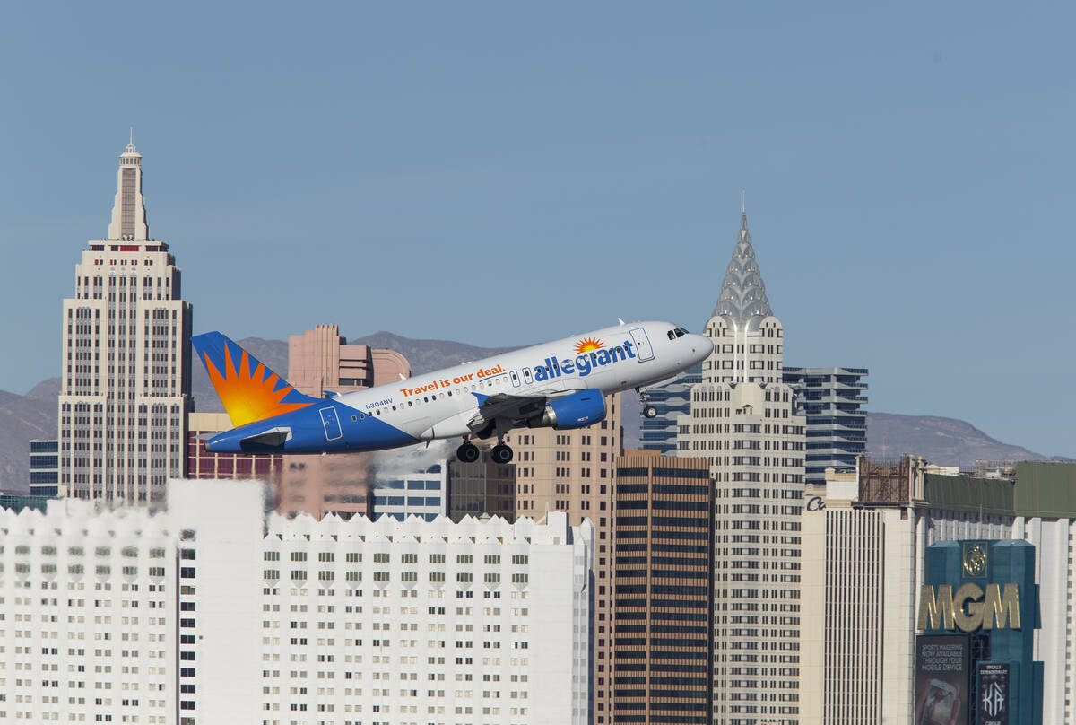An Allegiant Air flight departs Las Vegas in 2018. Las Vegas Review-Journal)