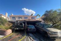 A fire burned through a Paradise home on Thursday afternoon, killing five cats and sending a pe ...