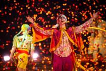 The cast of Cirque du Soleil’s The Beatles “LOVE” performs their second to ...