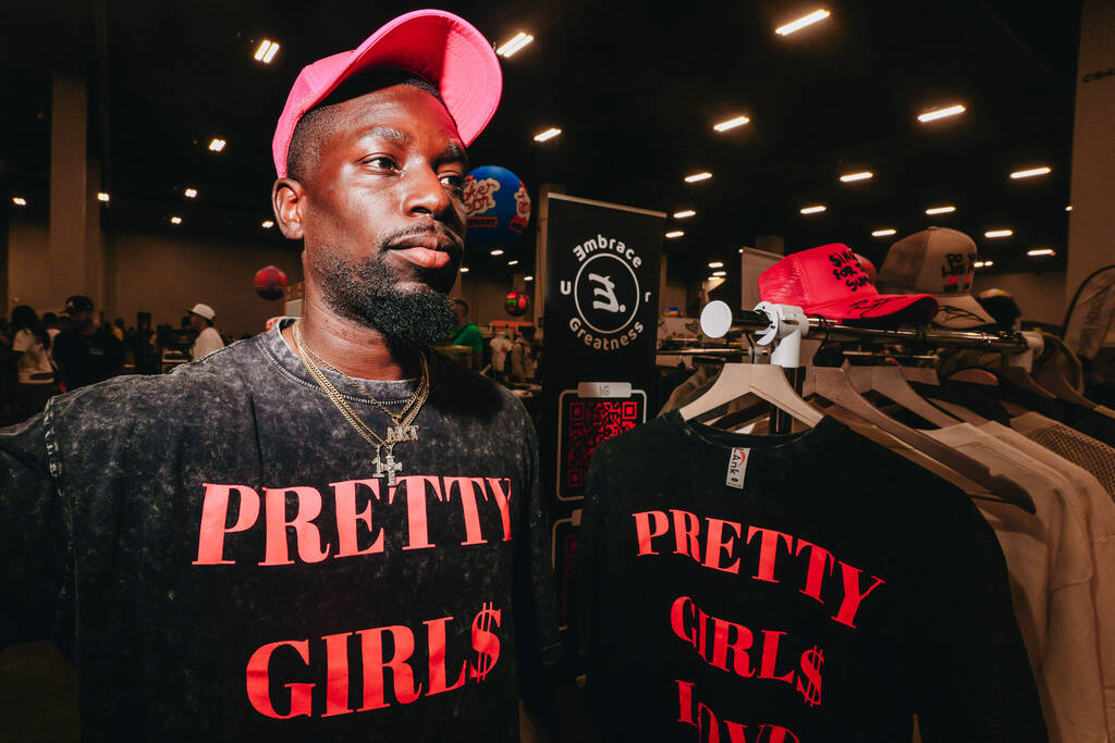 Remy Primas, who owns a clothing brand called Art By Hollywood, stands by clothing he is sellin ...