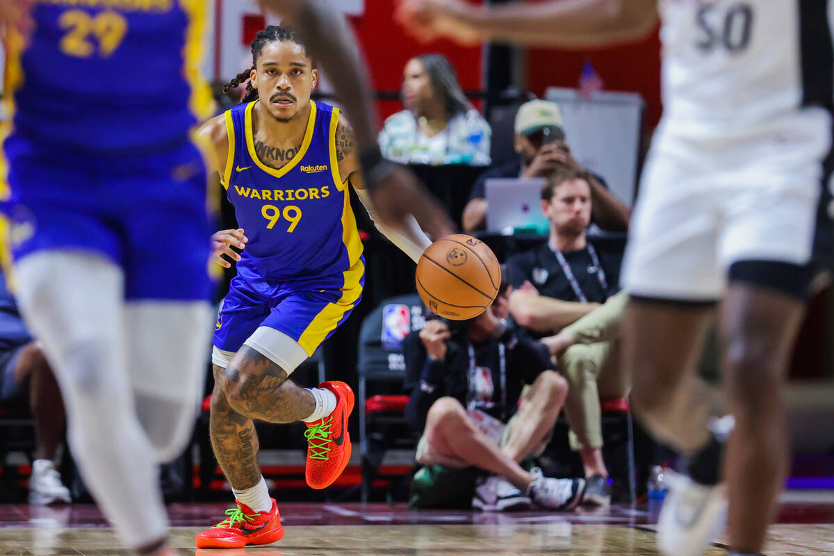 Golden State Warriors guard Yuri Collins (99) dribbles the ball down the court during an NBA Su ...