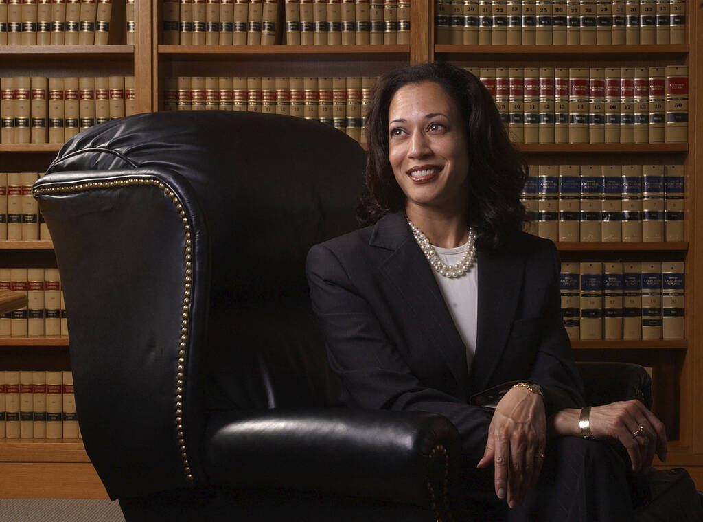 FILE - The then San Francisco District Attorney Kamala Harris poses for a portrait in San Franc ...