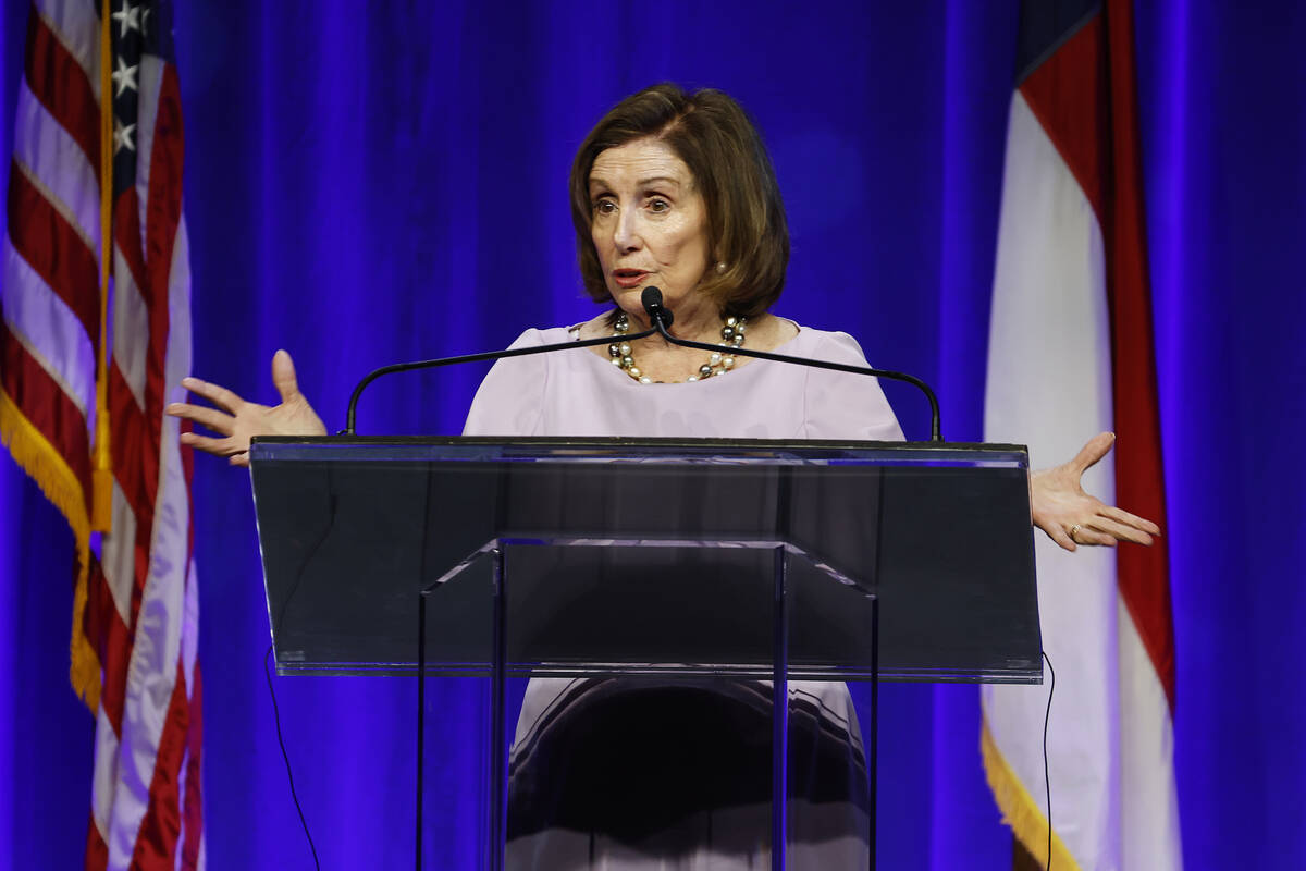 Former House Speaker Nancy Pelosi speaks at the North Carolina Democratic Unity Dinner fundrais ...