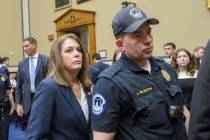 Kimberly Cheatle, Director, U.S. Secret Service, departs after testifying during a House Commit ...