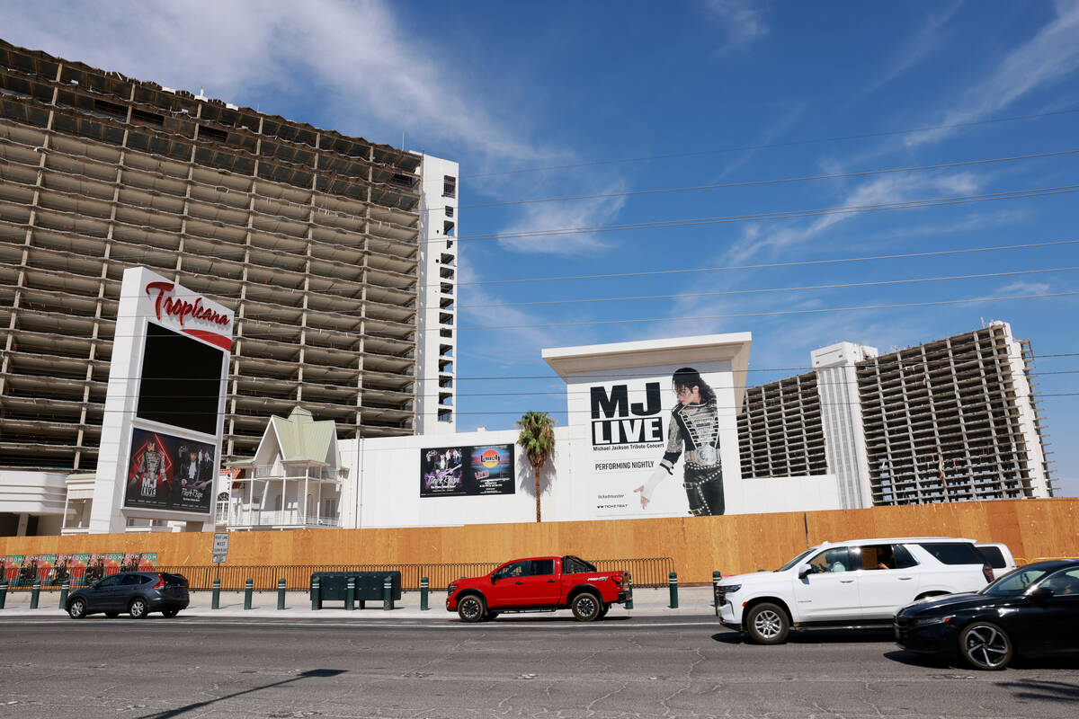 The Tropicana is seen in the process of demolition on the Strip in Las Vegas Monday, July 22, 2 ...