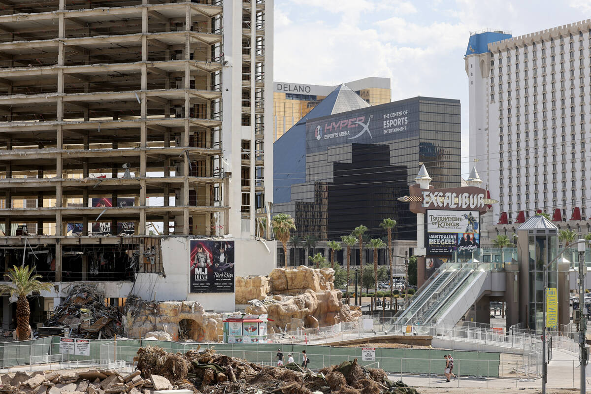 The Tropicana is seen in the process of demolition on the Strip in Las Vegas Monday, July 22, 2 ...