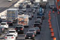 Traffic in the northbound lanes of Interstate 15, near Sahara Avenue Exit in Las Vegas on Thurs ...