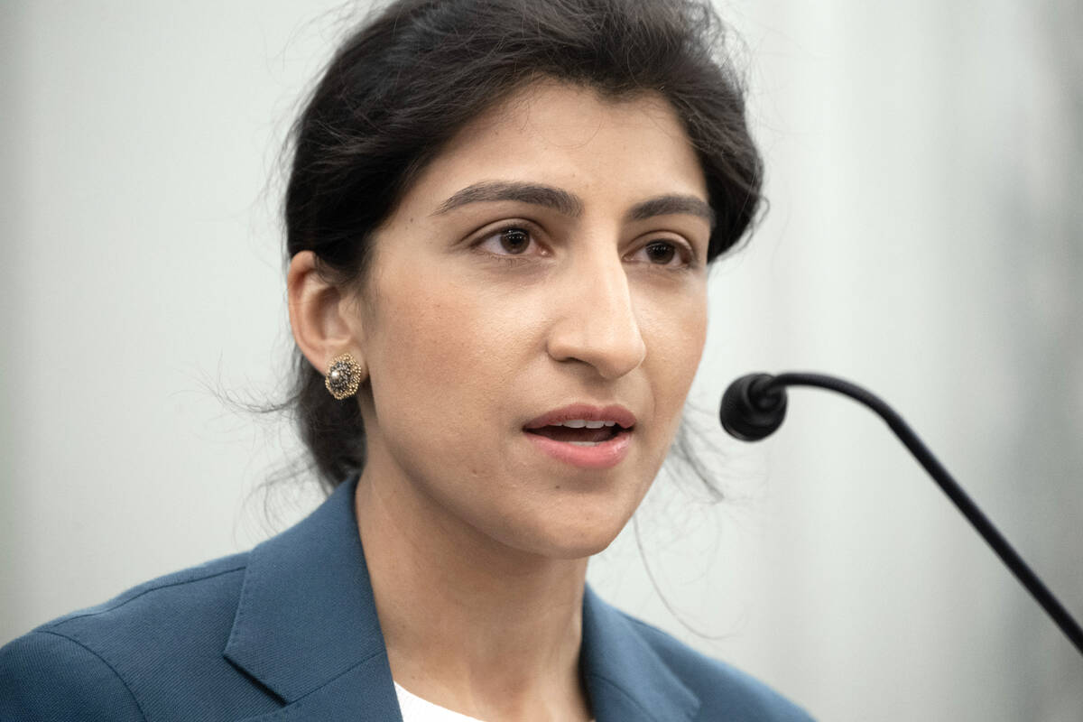 Lina Khan, the nominee for Commissioner of the FTC, speaks during a Senate Committee on Commerc ...