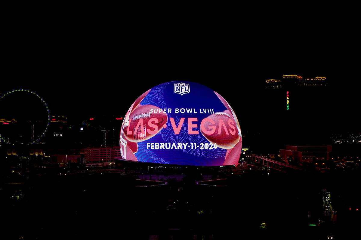 An image of Sphere's Super Bowl week programming. (Sphere Entertainment)