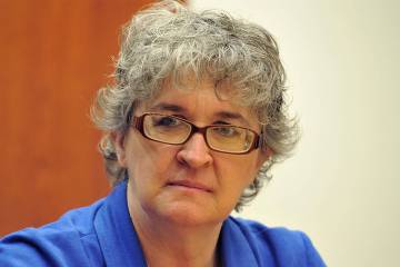 Mary Perry speaks with the Review-Journal editorial board on Tuesday, March 11, 2014. (Mark Da ...