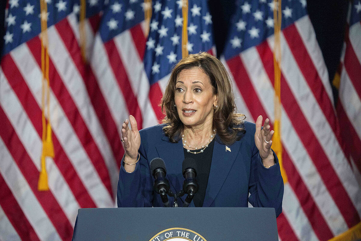 Vice President Kamala Harris campaigns for President as the presumptive Democratic candidate du ...