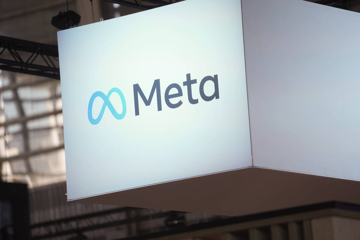 FILE - The Meta logo is seen at the Vivatech show in Paris, France, Wednesday, June 14, 2023. E ...