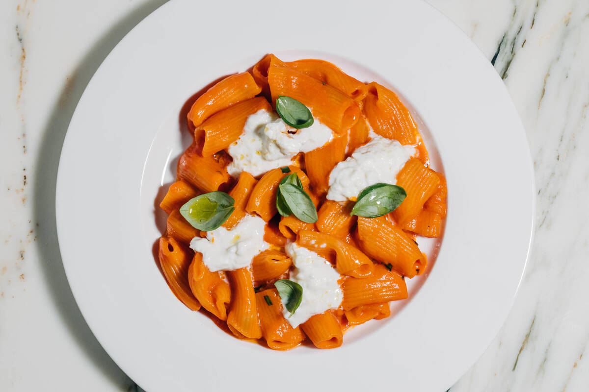 Rigatoni alla vodka from the weekday prix fixe lunch menu at RPM Italian in The Forum Shops at ...