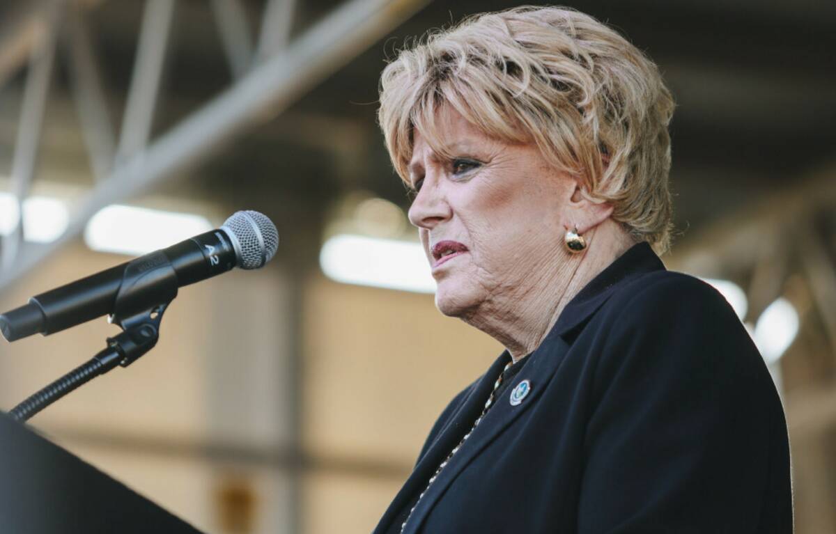 File - Las Vegas mayor Carolyn Goodman on Thursday, May 23, 2024, in Las Vegas. (Madeline Carte ...