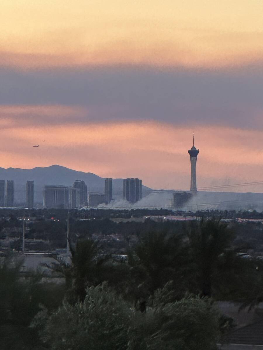 Smoke and flames near Las Vegas Strip on July 28, 2024. (Las Vegas Review-Journal)