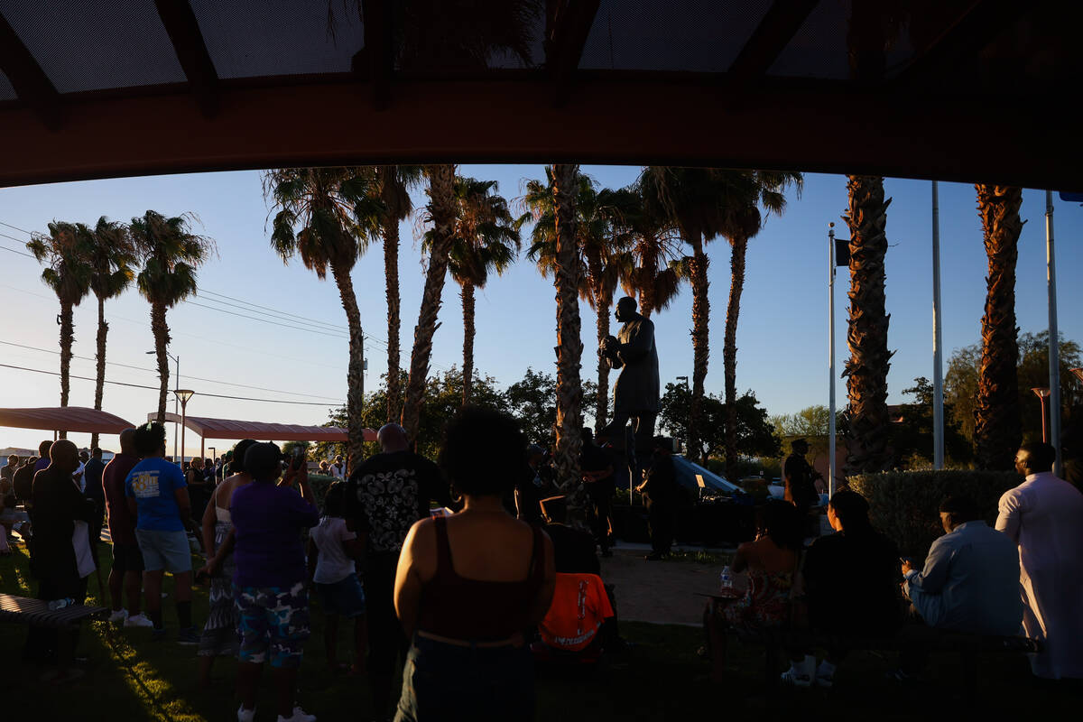 Mourners gather during a vigil for Sonya Massey, a Black woman who was killed in her home by a ...