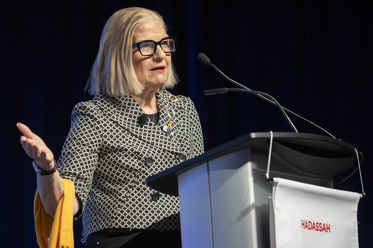 National President of Hadassah Carol Ann Schwartz speaks during a Hadassah regional conference ...