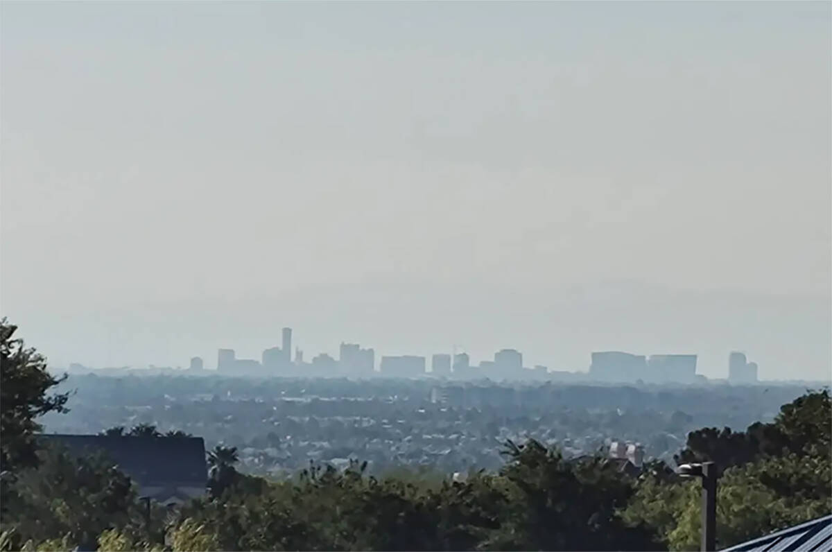 The Las Vegas Strip is seen from Lone Mountain and the 215 Beltway in Las Vegas on Saturday, Ju ...