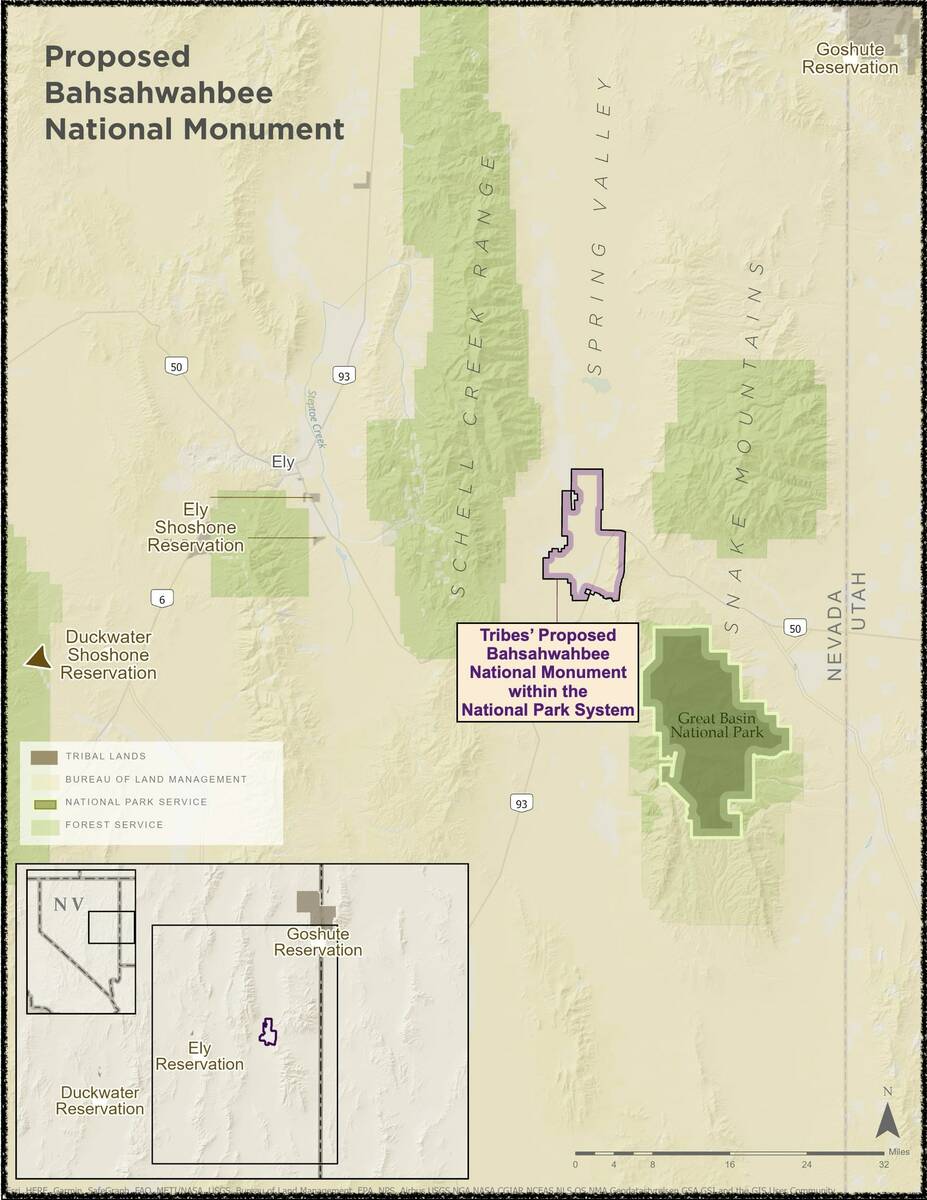 A map shows the proposed boundary of the Bahsahwahbee National Monument.