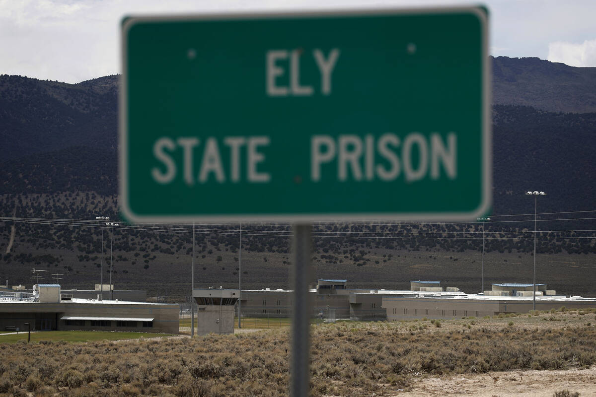 A sign marks the entrance to Ely State Prison, the location of Nevada's execution chamber, Wedn ...