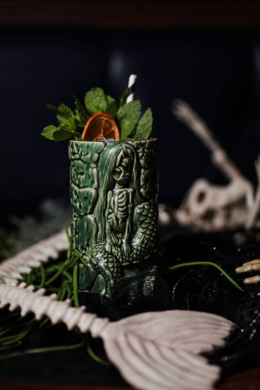 A Death Rattle cocktail from the annual Black Lagoon Halloween pop-up bar returning to Las Vega ...