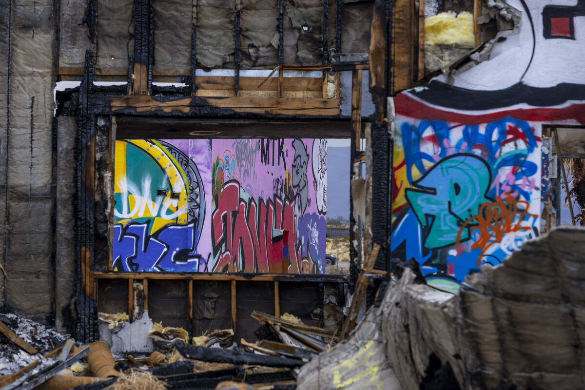 Buildings are heavily damaged and covered in graffiti the former Rock-A-Hoola Water Park on Tue ...