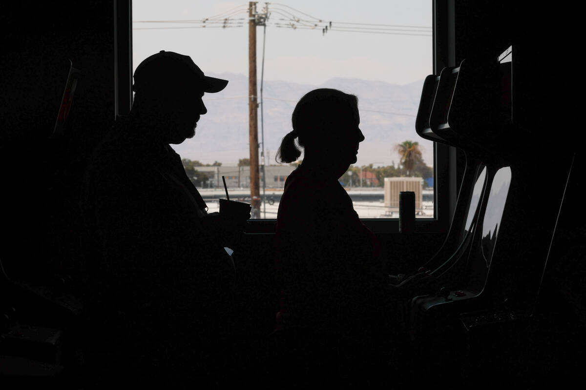 Visitors to Area 15 play games at Asylum Arcade and Bar on Thursday, July 11, 2024, in Las Vega ...