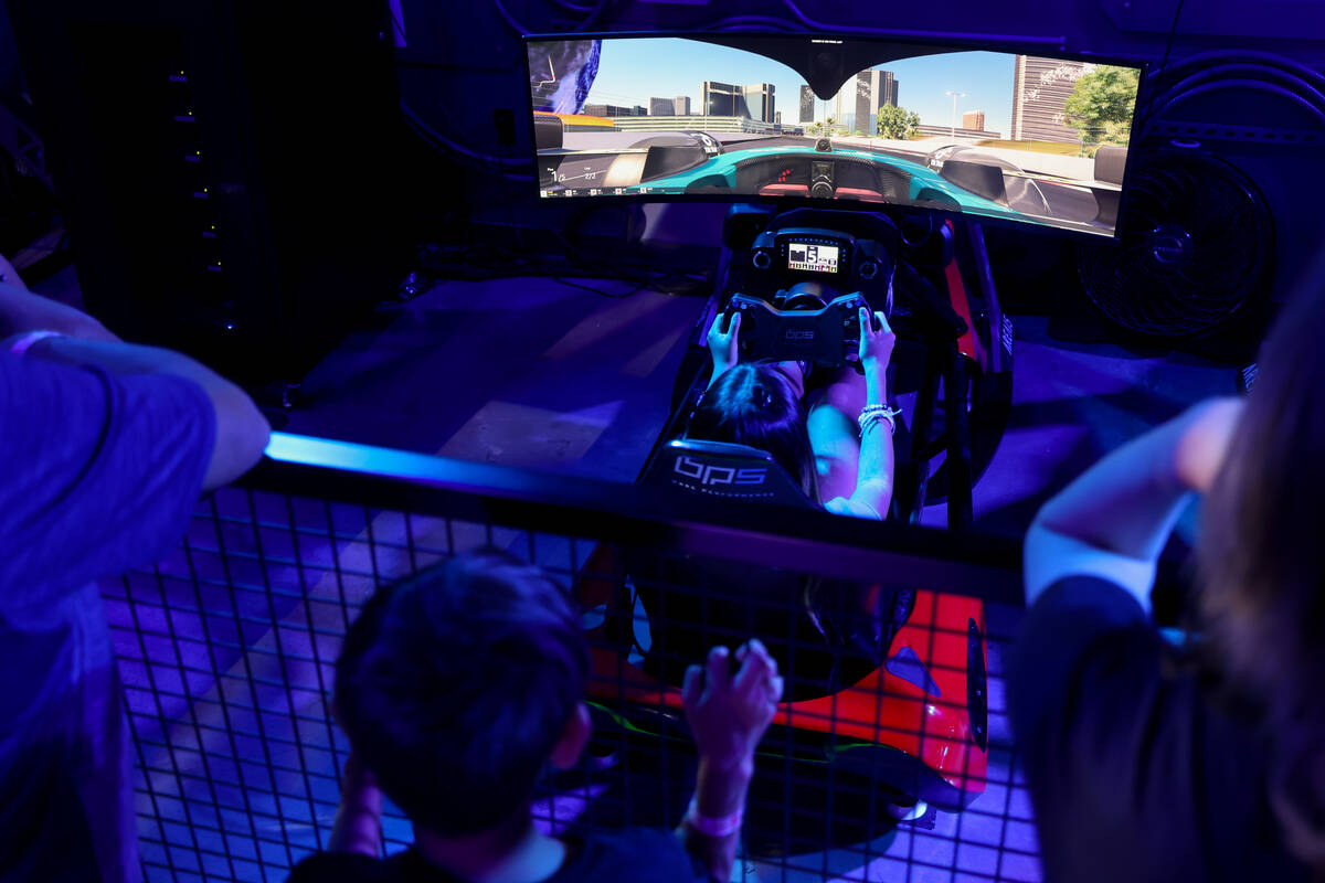 A Grand Prix racing simulation is one of the options for guest to enjoy in The Lab at Area 15 o ...