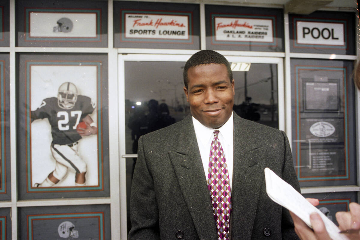 Then-Las Vegas City Councilman Frank Hawkins is seen during an interview on Jan. 25, 1994, outs ...