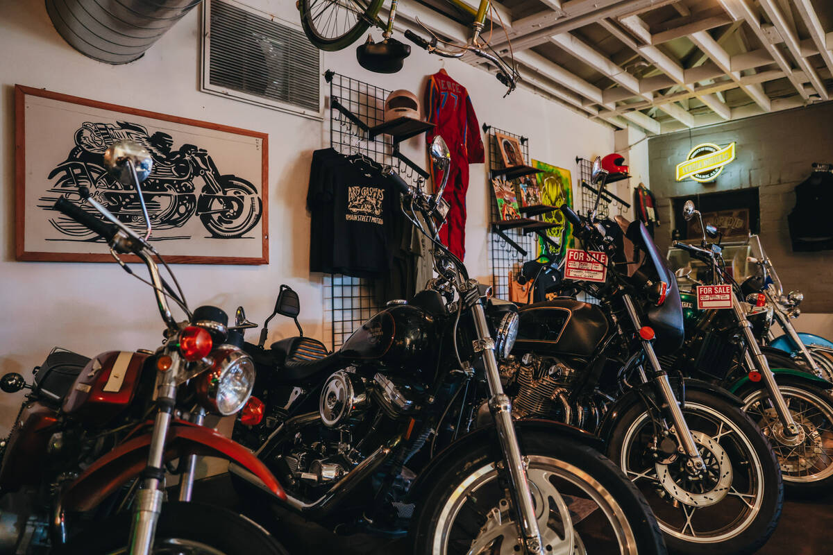 Motorcycles for sale are seen at Main Street Moto on Thursday, Jan. 11, 2024, in Las Vegas. (Ma ...