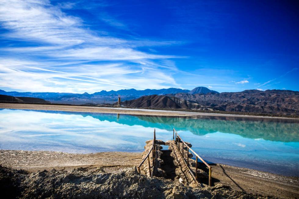 A lithium brining pond near Silver Peak, Nev.( Las Vegas Review-Journal)