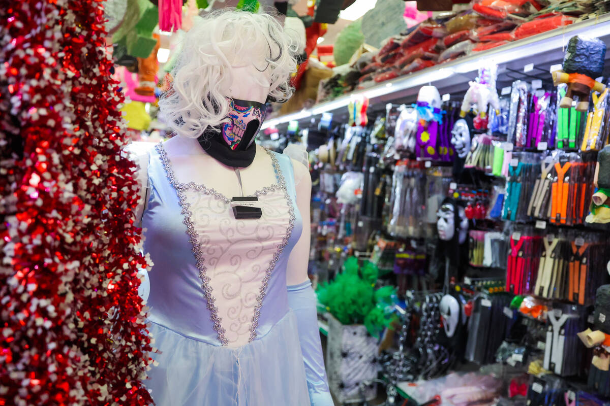 A Cinderella Halloween costume is displayed on a mannequin inside of Party Vegas on Wednesday, ...