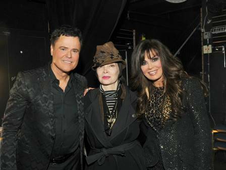 Donny and Marie Osmond are shown with Toni Basil, center, at Flamingo Las Vegas on Thursday, Fe ...