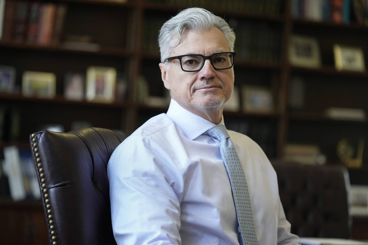 FILE - Judge Juan M. Merchan poses in his chambers in New York, March 14, 2024. (AP Photo/Seth ...