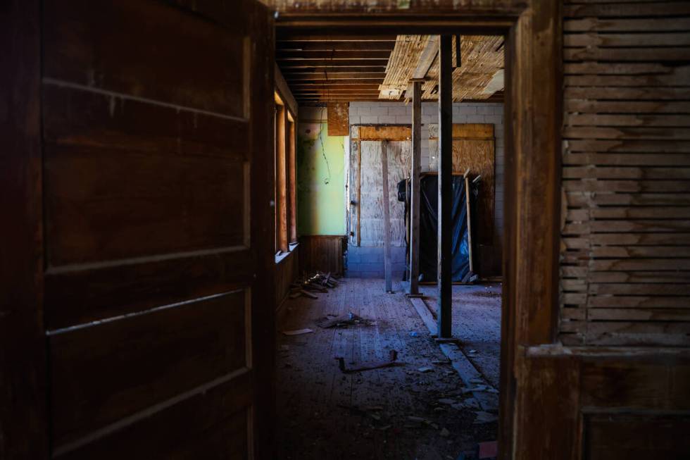 An old classroom is seen inside of Goldfield High School during Goldfield Days on Saturday, Aug ...