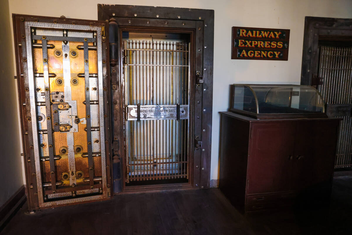 An old safe inside of the John S. Cook bank is seen during Goldfield Days on Saturday, Aug. 3, ...