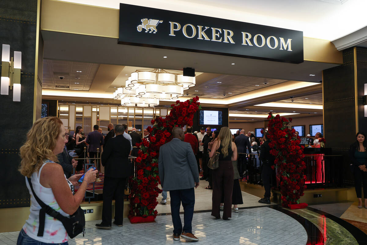 A new poker room during its opening night In the Grand Canal Shoppes at Venetian on Thursday, A ...