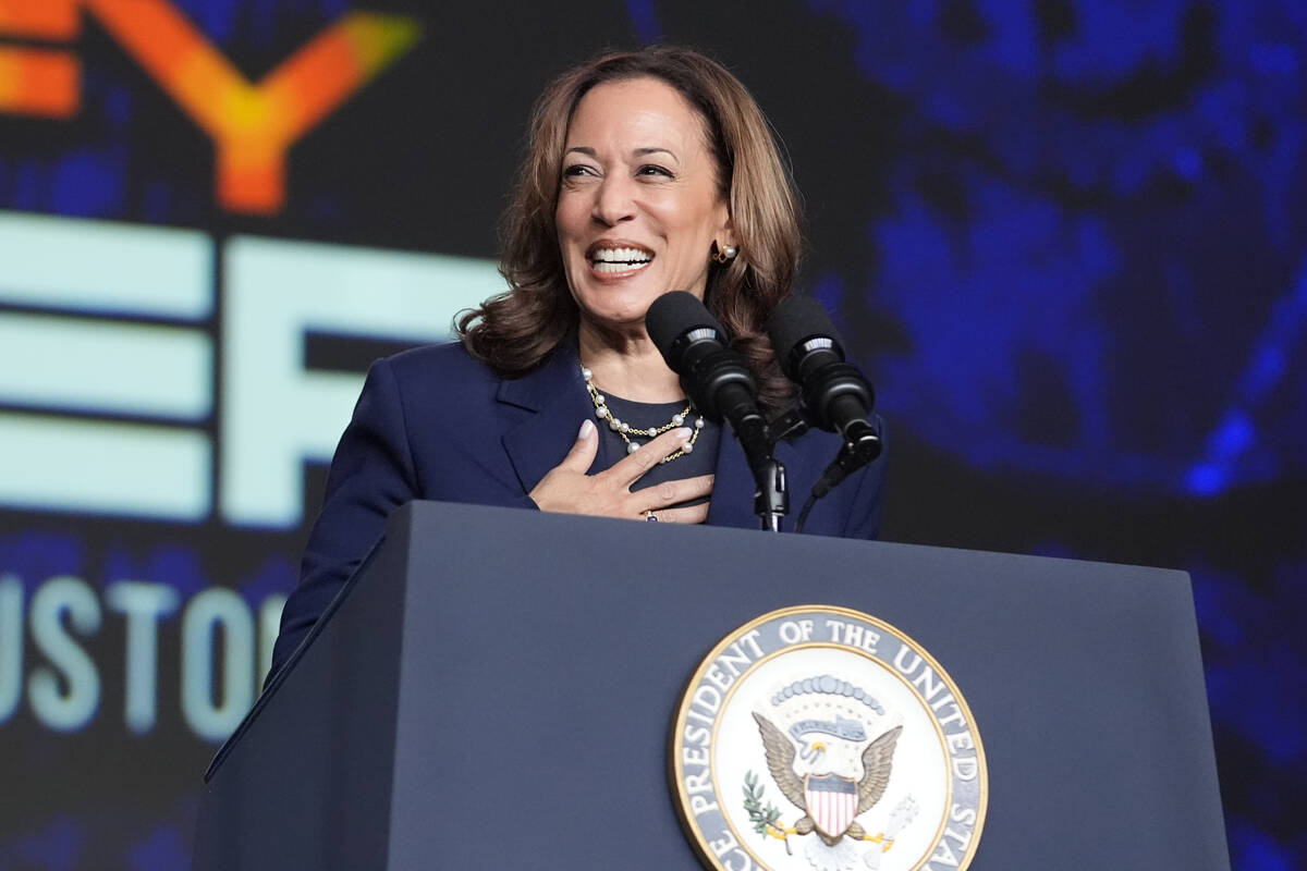 Vice President Kamala Harris delivers remarks at a Sigma Gamma Rho Sorority gathering in Housto ...