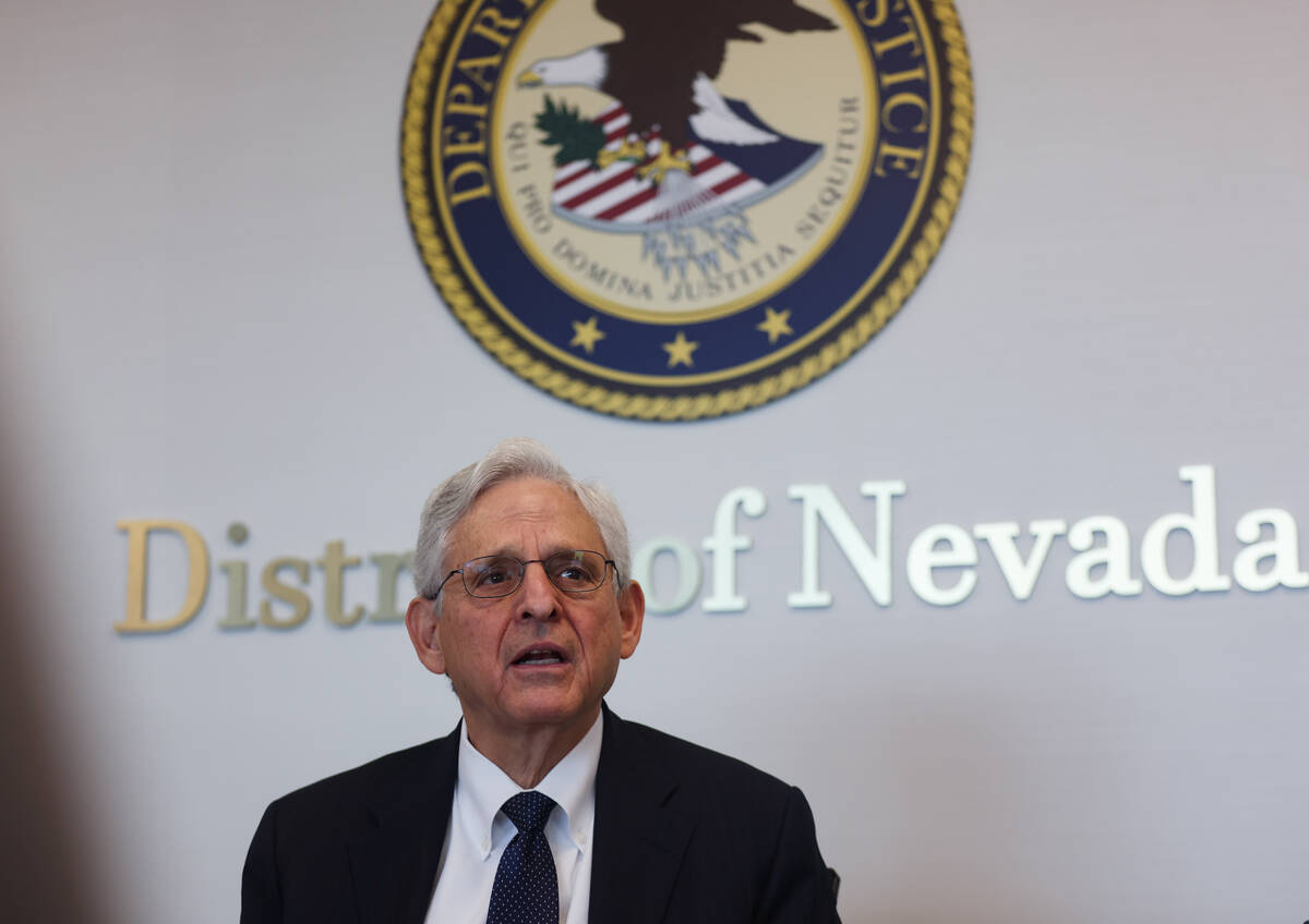 U.S. Attorney General Merrick Garland speaks at a press conference at the U.S. Attorney’ ...