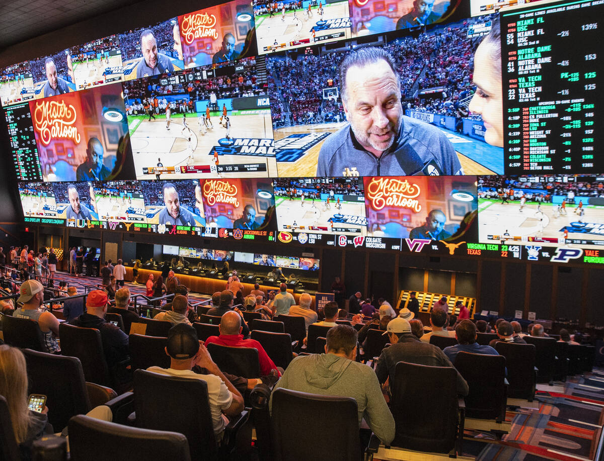 Circa Sportsbook, shown Friday, March 18, 2022, in Las Vegas. (Bizuayehu Tesfaye/Las Vegas Revi ...