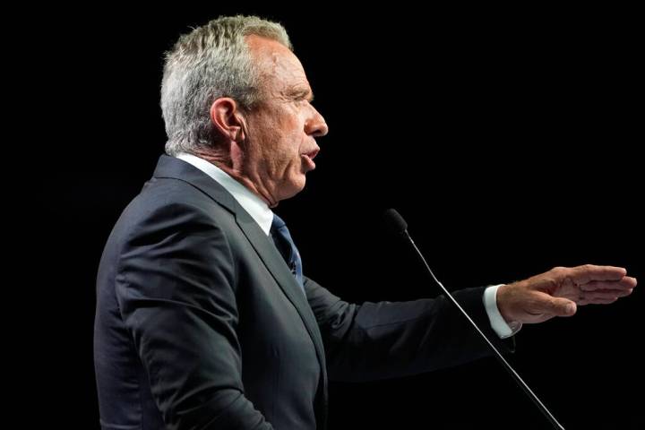 FILE - Independent presidential candidate Robert F. Kennedy Jr. speaks during a campaign event, ...