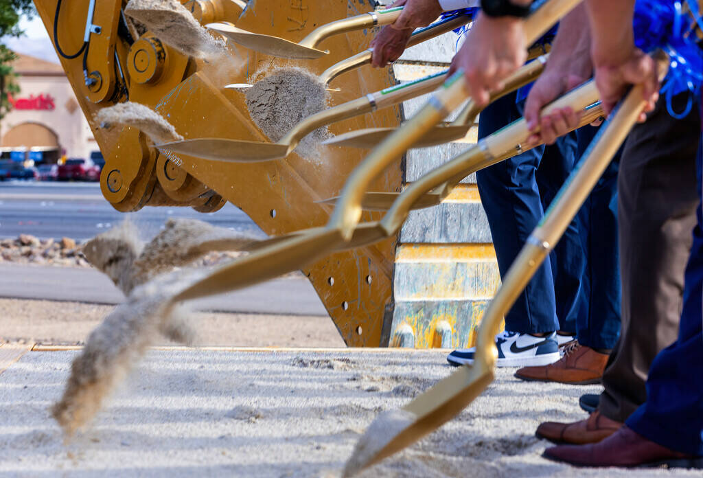 Dignitaries break ground on the Reimagine Boulder Highway project on Monday, Aug 5, 2024, in He ...