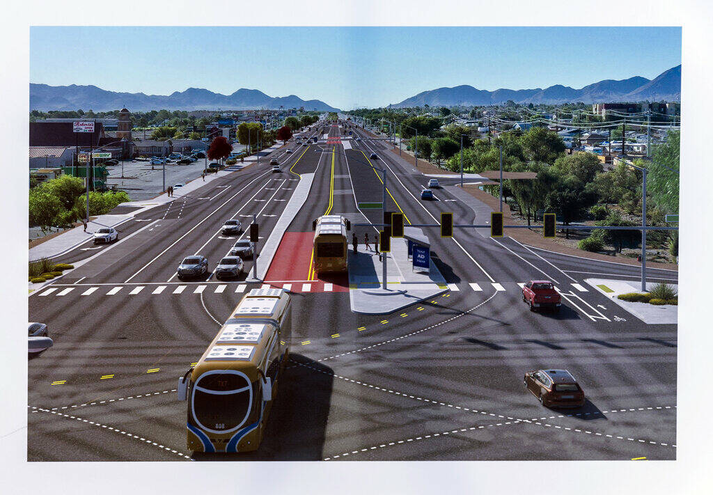 Artist's rendering on the Reimagine Boulder Highway project on Monday, Aug 5, 2024, in Henderso ...