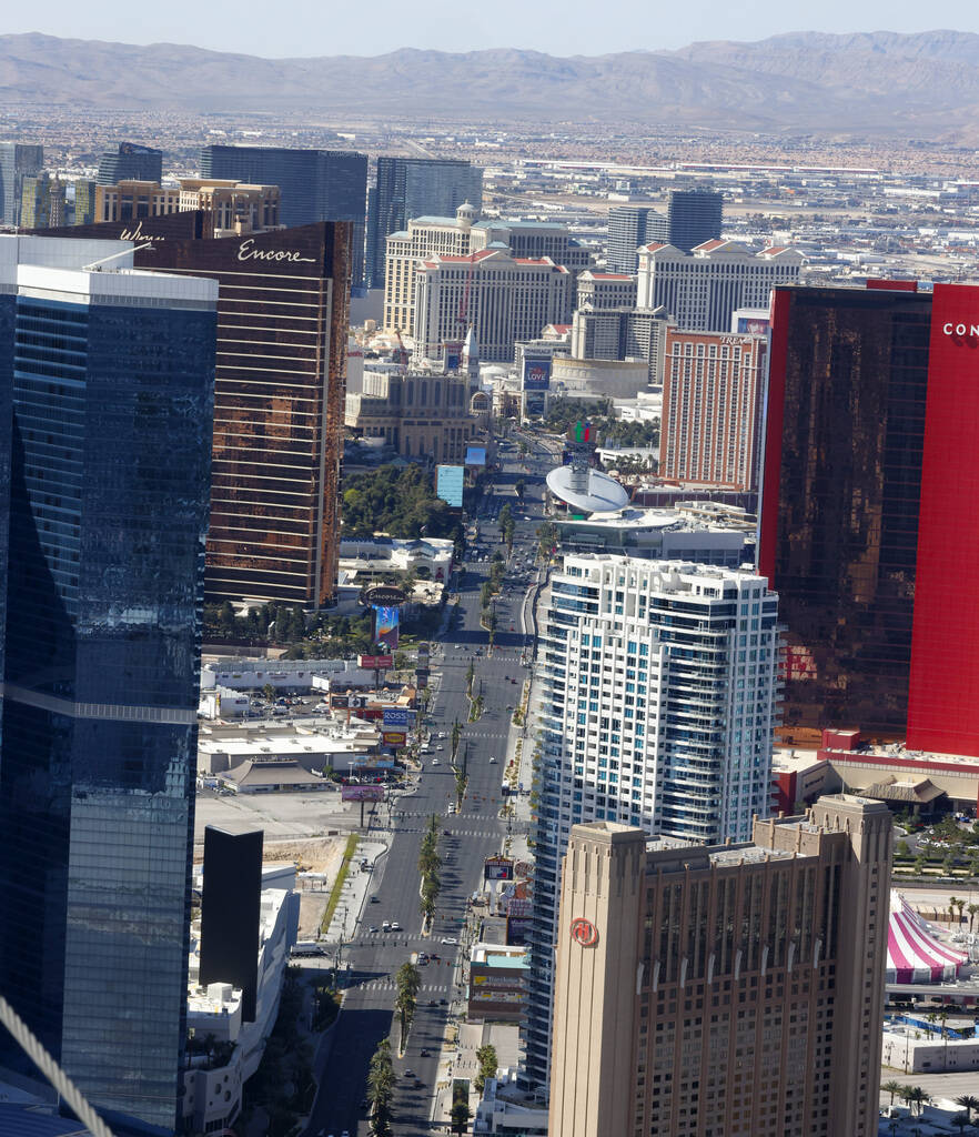 The Las Vegas Strip is pictured, on Monday, April 8, 2024, in Las Vegas. (Bizuayehu Tesfaye/Las ...