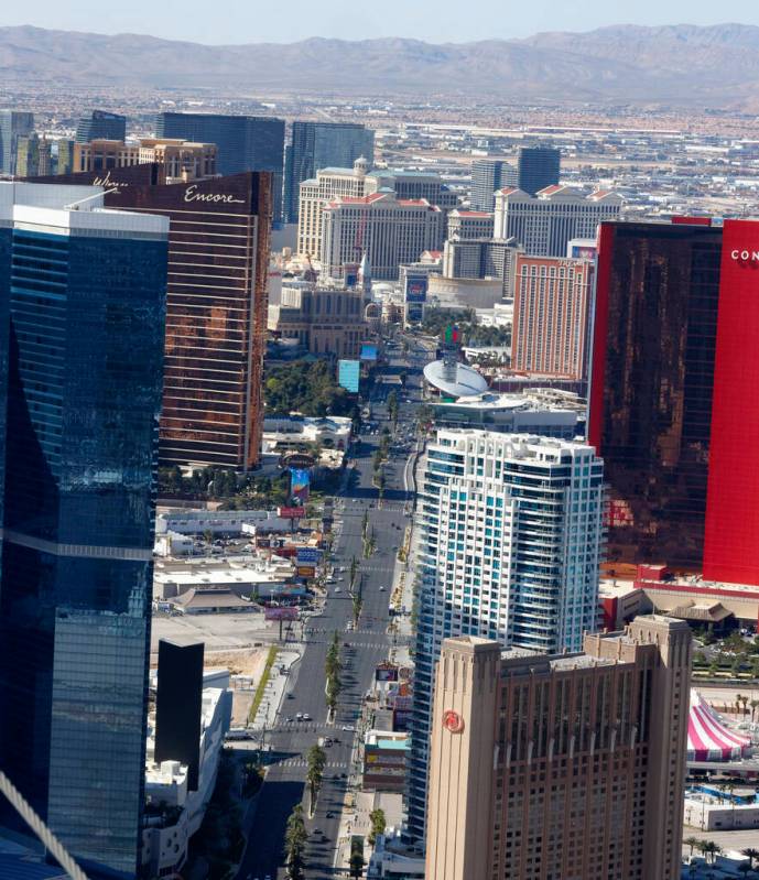 The Las Vegas Strip is pictured, on Monday, April 8, 2024, in Las Vegas. (Bizuayehu Tesfaye/Las ...