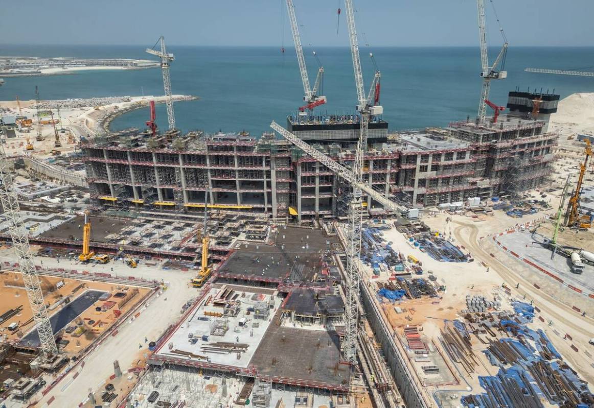 Construction continues on Wynn Al Marjan Island in the United Arab Emirates in this May 1, 2024 ...