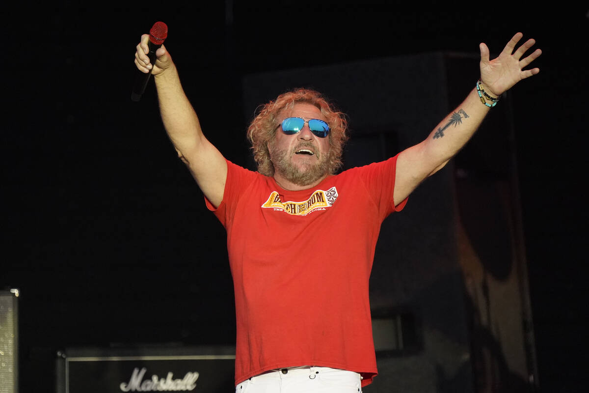 Sammy Hagar performs with The Circle at RiverEdge Park in Aurora, Ill. on Sunday, July 18, 2021 ...