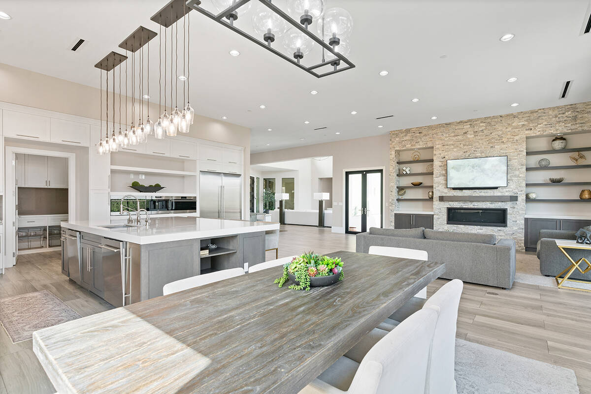 Derek Carr’s estate on Olympia Canyon Way features an upgraded kitchen. (Edgar Lara, DronePixel)