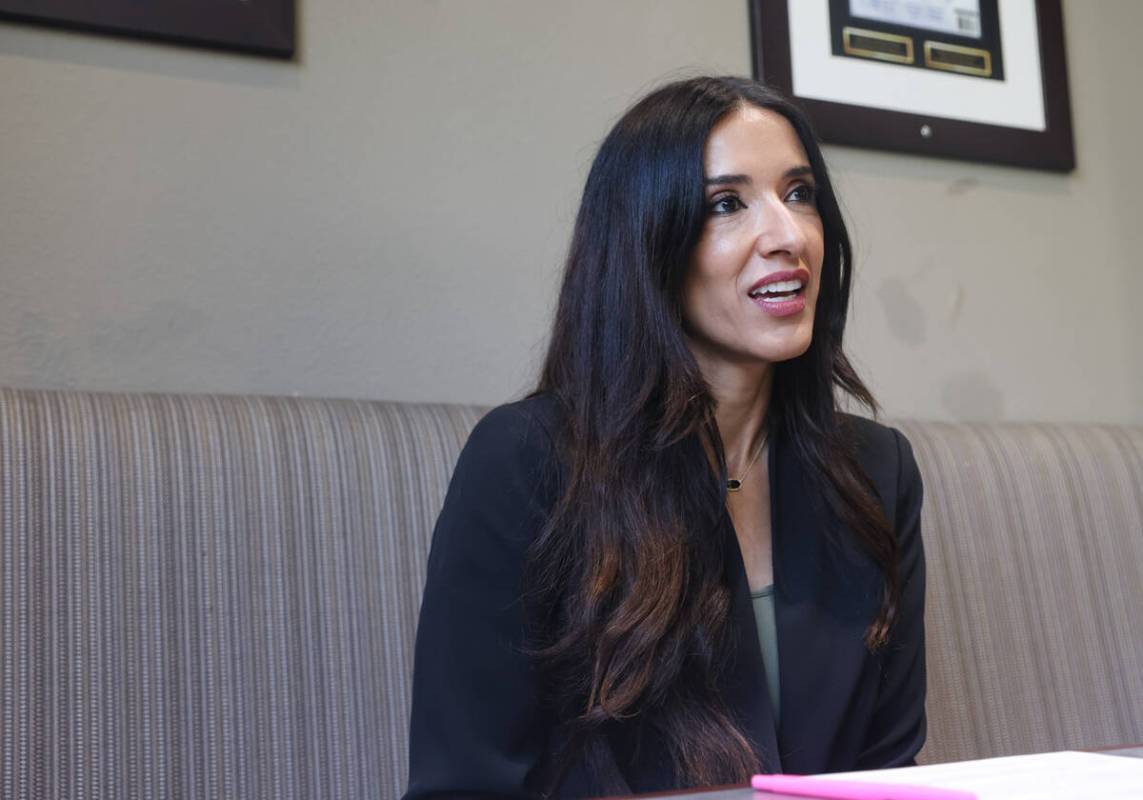 Newly appointed District Court Judge Tina Talim speaks to the Review-Journal in the café i ...