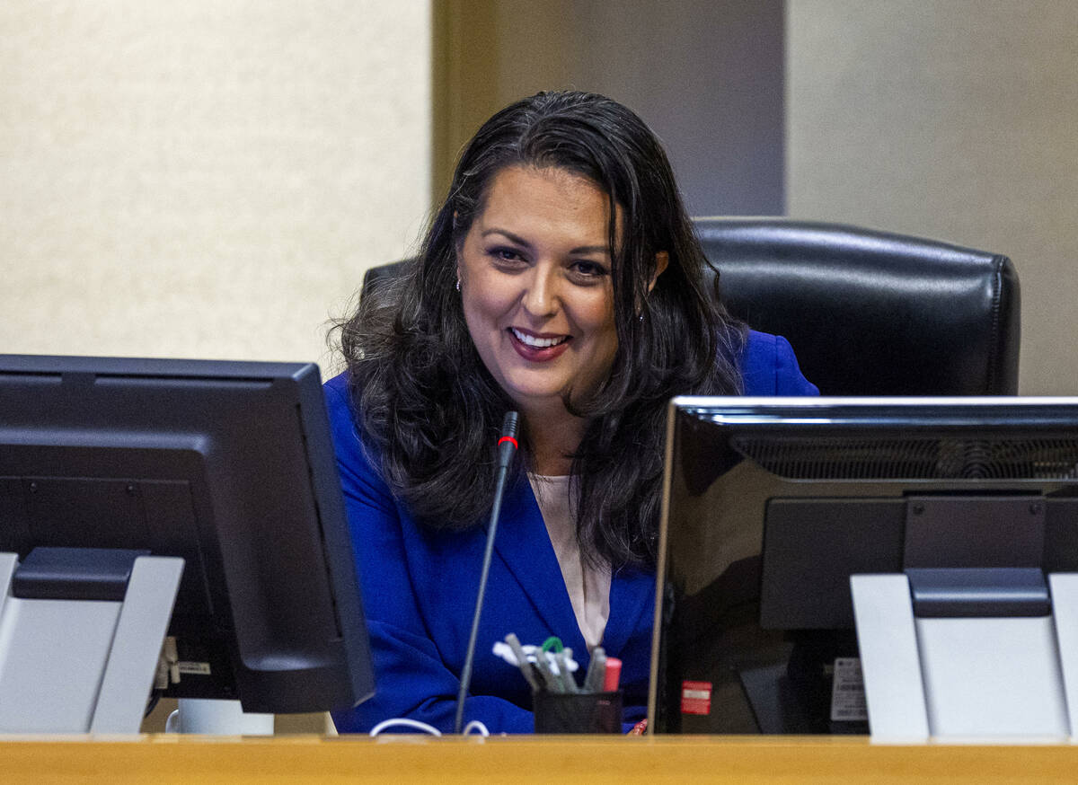 Ward 3 Councilwoman Olivia Díaz listens during the Las Vegas City Council at City Hall on ...